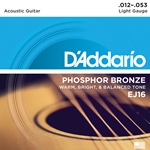 12-53 Light Phosphor Bronze Acoustic Guitar Strings Set