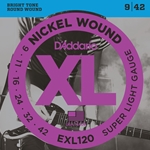 D'addario 9-42 Super Light Nickel Wound Electric Guitar Strings Set