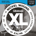 D'addario 12-60 Extra Heavy For Drop C Tuning Nickel Wound Electric Guitar Strings Set