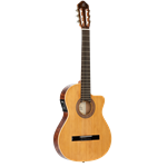 Ortega RCE180TLTD Cedar/Bubinga Thinline Cutaway Nylon String AC/EL Guitar with Deluxe Gig Bag