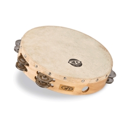 10" Tambourine with Head and Double Row of Jingles