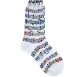 Staff with Multi Color Notes - Socks