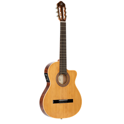 Ortega RCE180TLTD Cedar/Bubinga Thinline Cutaway Nylon String AC/EL Guitar with Deluxe Gig Bag