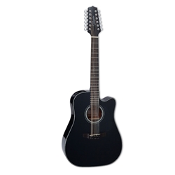 Takamine GD30CE12BLK 12-String Dreadnought Cutaway AC/EL Guitar with Solid Top
